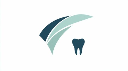 Innovative dental logo design featuring a tooth and abstract wave elements in calming colors