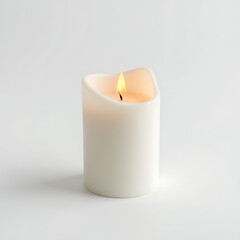 modern_white_candle_with_concave_top_and_clean_lines_on_white
