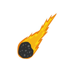 set Illustration of falling meteorite. cartoon illustration of meteorite with fire 

