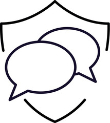 Speech Bubble and Shield Isolated Icon for Websites, Apps, Infographics Other Purposes