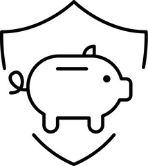 Money Pig and Shield Image for Interface, Posts, Advertisements, Various Cards