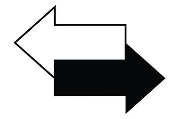 Double ended arrow vector design, arrows outline for mobile concept and web design.  Arrow icon flat trendy illustration. Left right arrows simple line vector icon.