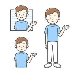 案内をする男性看護師のベクターイラスト素材