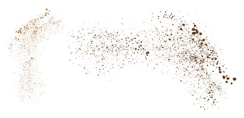 Abstract cocoa flying chocolate powder vector dust effect background