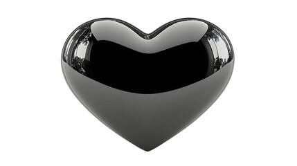 Sleek and Modern Black Heart Shape Symbolizing Love and Affection in a Minimalistic Style
