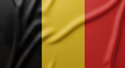 Obraz premium Waving Fabric with Black, Yellow, and Red Stripes