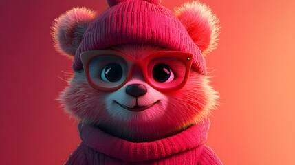 Dynamic 3D Stylized Furry Character with Expressive Cartoon Design on White Background for Playful Visuals