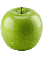 Green apple, isolated on a transparent background, soft even lighting, slight top-front perspective, studio photography style