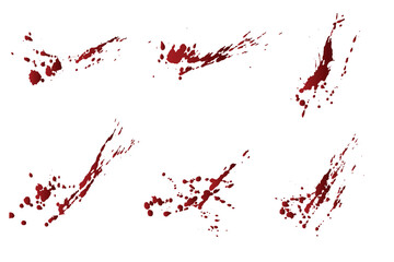 Set of bloodstain dripping gradient red blood splash background