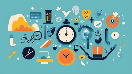 Obraz premium Time with Life, Balance, and Abstract Art.