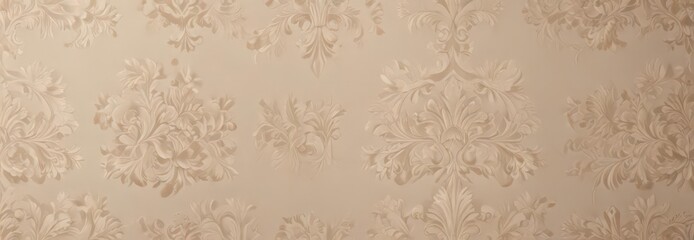 Subtle beige damask with embossed floral motifs  Perfect for backgrounds ,  luxurious,  embossed