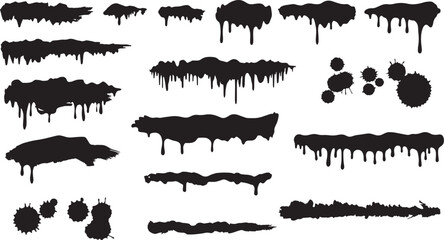 Dark Dribble Paint Effects Messy Leak and Splatter Brush Stroke Collection