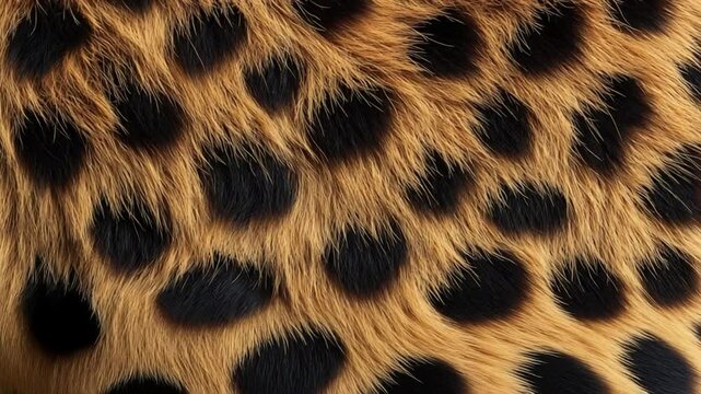 Realistic seamless leopard fur texture in detailed close-up
