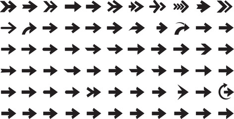 Dynamic Arrow Icons Clean, Stylish Navigation Signs for Web and Graphic Use
