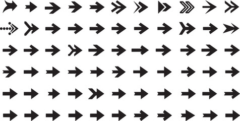 Fototapeta premium Minimalist Black Arrows Precision Icons for Cursor Navigation and UI Design