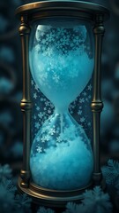  Frozen Time: Snowflakes in Vintage Brass Hourglass
Concept: Tranquility, time's beauty, serene moments