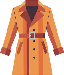 Naklejka premium A stylish trench coat vector art illustration featuring clean lines, modern design, and elegant detailing, perfect for fashion-themed creative projects.