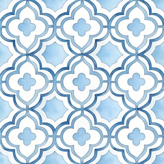 Watercolor Quatrefoil Tile Design