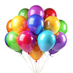 colorful balloons isolated on white