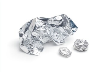 Crinkled aluminum foil scraps