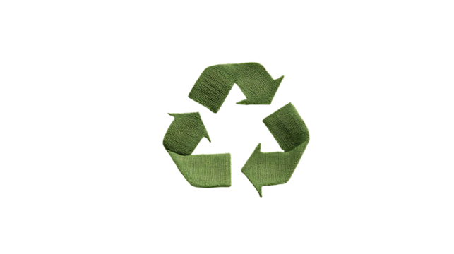 Green Recycle Symbol on Transparent Background, PNG