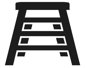 Minimalist step stool silhouette design with transparency ideal for modern home decor