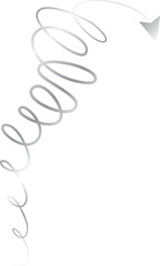 Arrow line spiral silver metallic, icon, sign