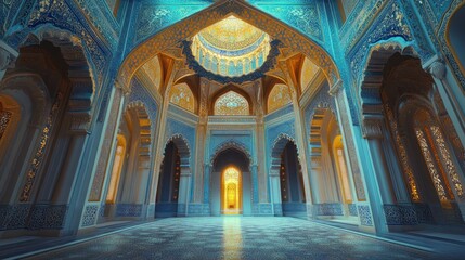 Magnificent Palace Interior: A Symphony of Turquoise and Gold