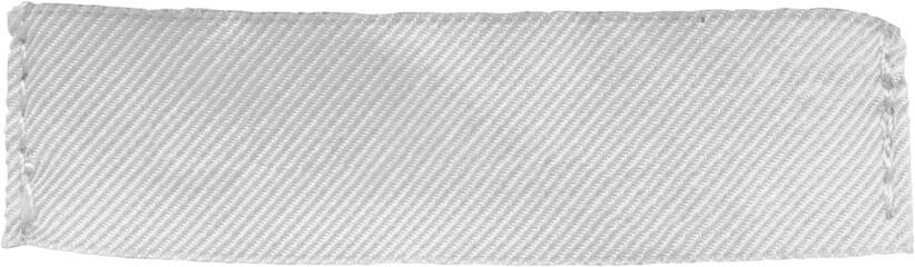 White blank clothing tag label isolated on white background