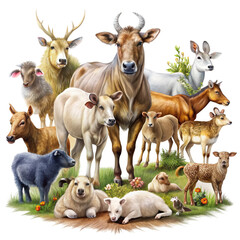 Fototapeta premium collection of animals