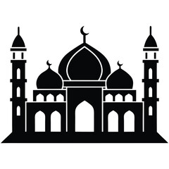 Majestic Mosque Illustration Architectural Icon of Islamic Faith