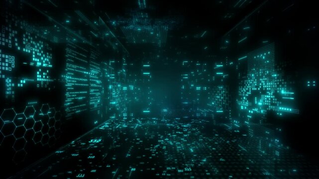 4K abstract binary code background design.