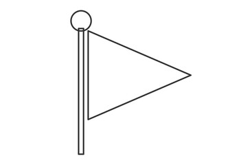 Obraz premium 三角旗アイコン（線画） 