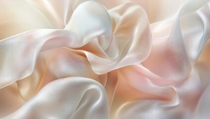 Soft, flowing pastel silk fabric with subtle sheen and delicate folds