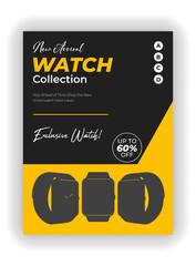 New arrival watch collection flayer post design Black friday instagram story template