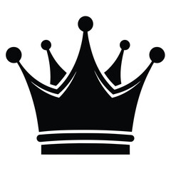 Elegant Black Crown Icon Royalty, Power, and Leadership Symbol