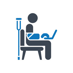 Fototapeta premium Working With Disability Icon
