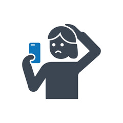 Confused Smartphone User Icon