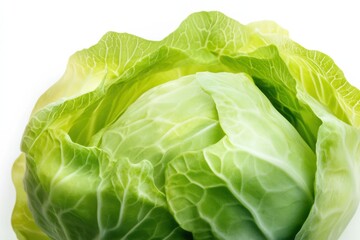 Fresh green cabbage with detailed leaf texture showcasing its natural beauty and quality
