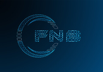 FNB low poly letter logo vector design. FNB lower poly logo design. Low poly logo.