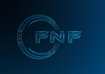 Naklejka premium FNF low poly letter logo vector design. FNF lower poly logo design. Low poly logo.