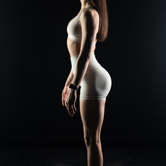 Naklejka premium athletic female body, fitness woman, athletic girl torso