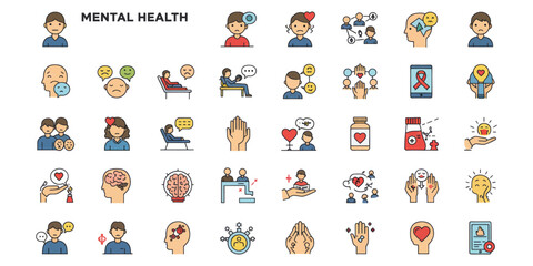 Obraz premium Mental Well-being and Healthcare Concepts Pictorial Representation Vector Graphic 