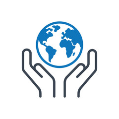 Hands Holding Earth Icon