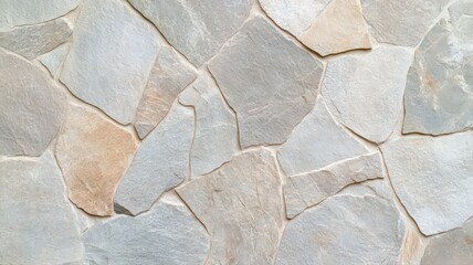 Textured Stone Wall Background: Beige Gray White Irregular Stones