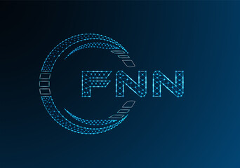 FNN low poly letter logo vector design. FNN lower poly logo design. Low poly logo.