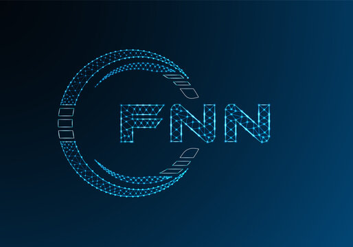 FNN low poly letter logo vector design. FNN lower poly logo design. Low poly logo.