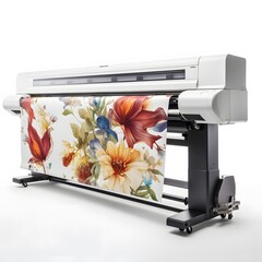 Large format printer floral print.