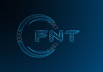 FNT low poly letter logo vector design. FNT lower poly logo design. Low poly logo.