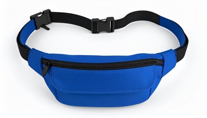 blue waist bag on white background